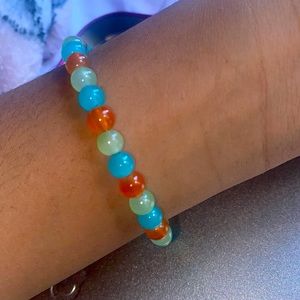 Multi color bright bracelet. Summer colors. Unisex. Stretchy.
